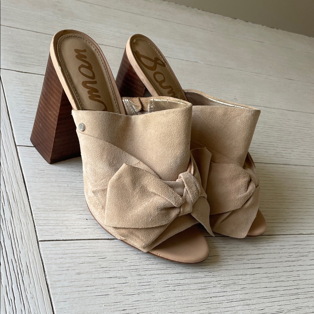 Sam Edelman Cream Bow Mules